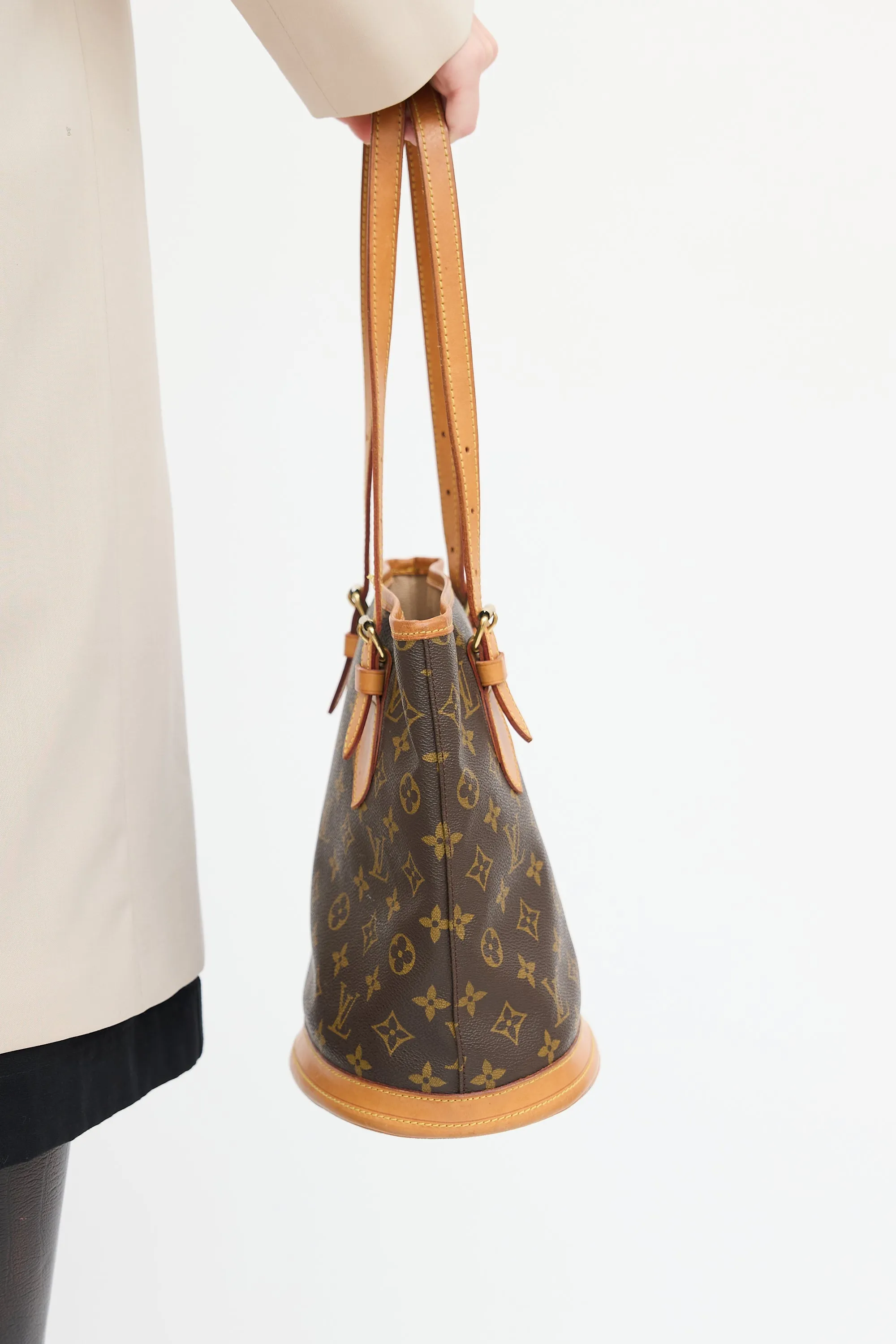 1998 Brown Monogram Petit Bucket Bag