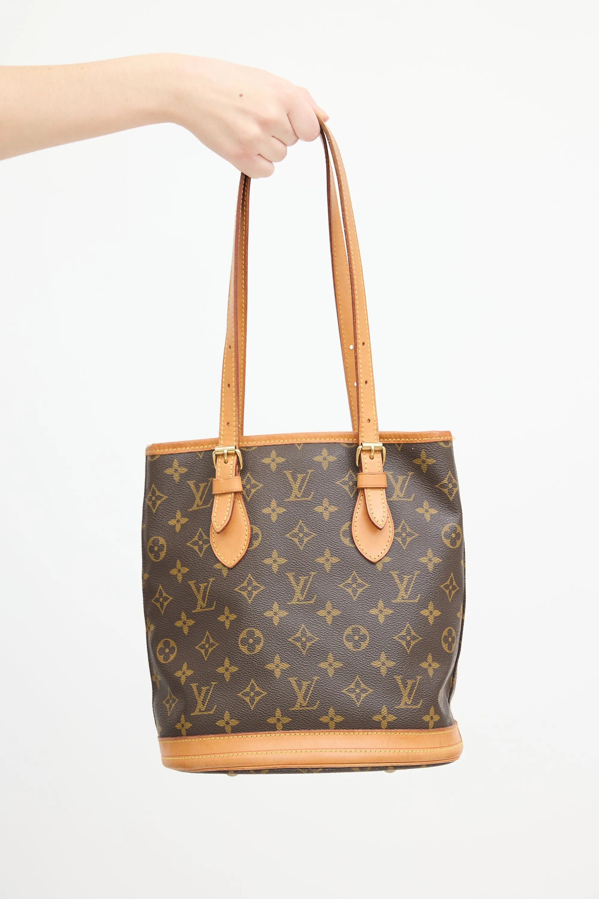 1998 Brown Monogram Petit Bucket Bag