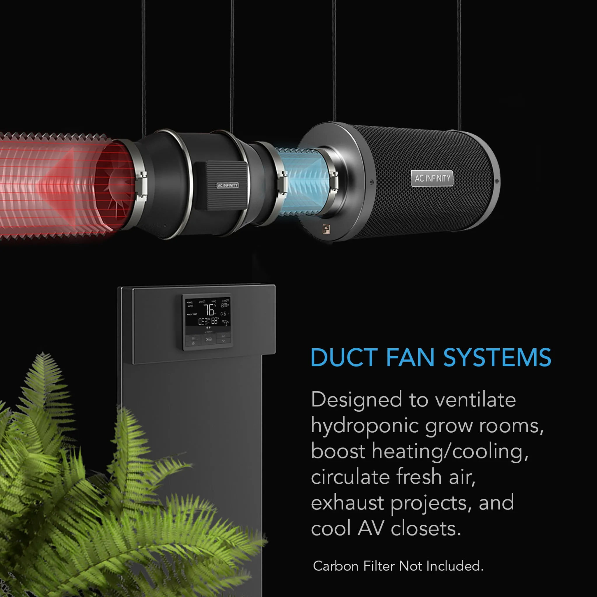 AC Infinity CLOUDLINE PRO T4, Quiet Inline Duct Fan System With Temperature Humidity Vpd Controller, 4-Inch