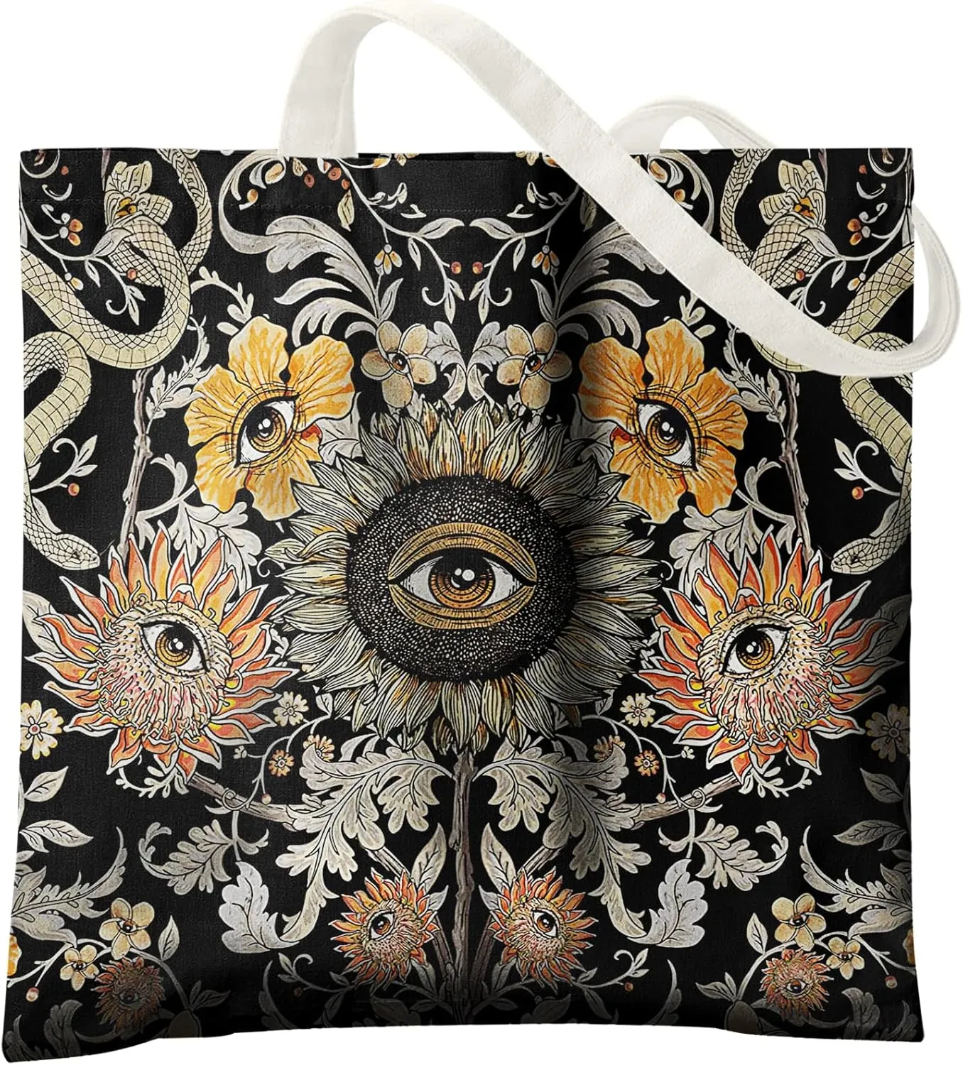 Aesthetic Goth Canvas Tote - Witchy Gothic Bag for Women, Goth Gifts