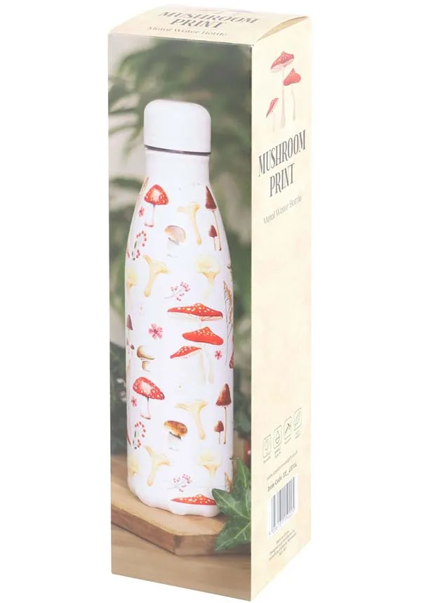All Over Mushroom Print | METAL WATER BOTTLE