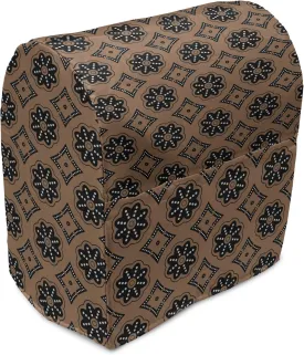 Ambesonne Aboriginal Stand Mixer Cover, Traditional Inspired Pattern with Geometric and Floral, Kitchen Appliance Organizer Bag Cover with a Pocket, 6-8 Quarts, Umber Charcoal Grey