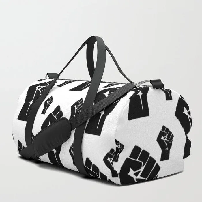 Black Power Fist Pattern Travel Duffle Bag