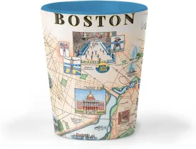 Boston City Map Shot Glass  1.5 oz Ceramic BPA-Free, Durable Gift for Home, Office, Bar, or Souvenir