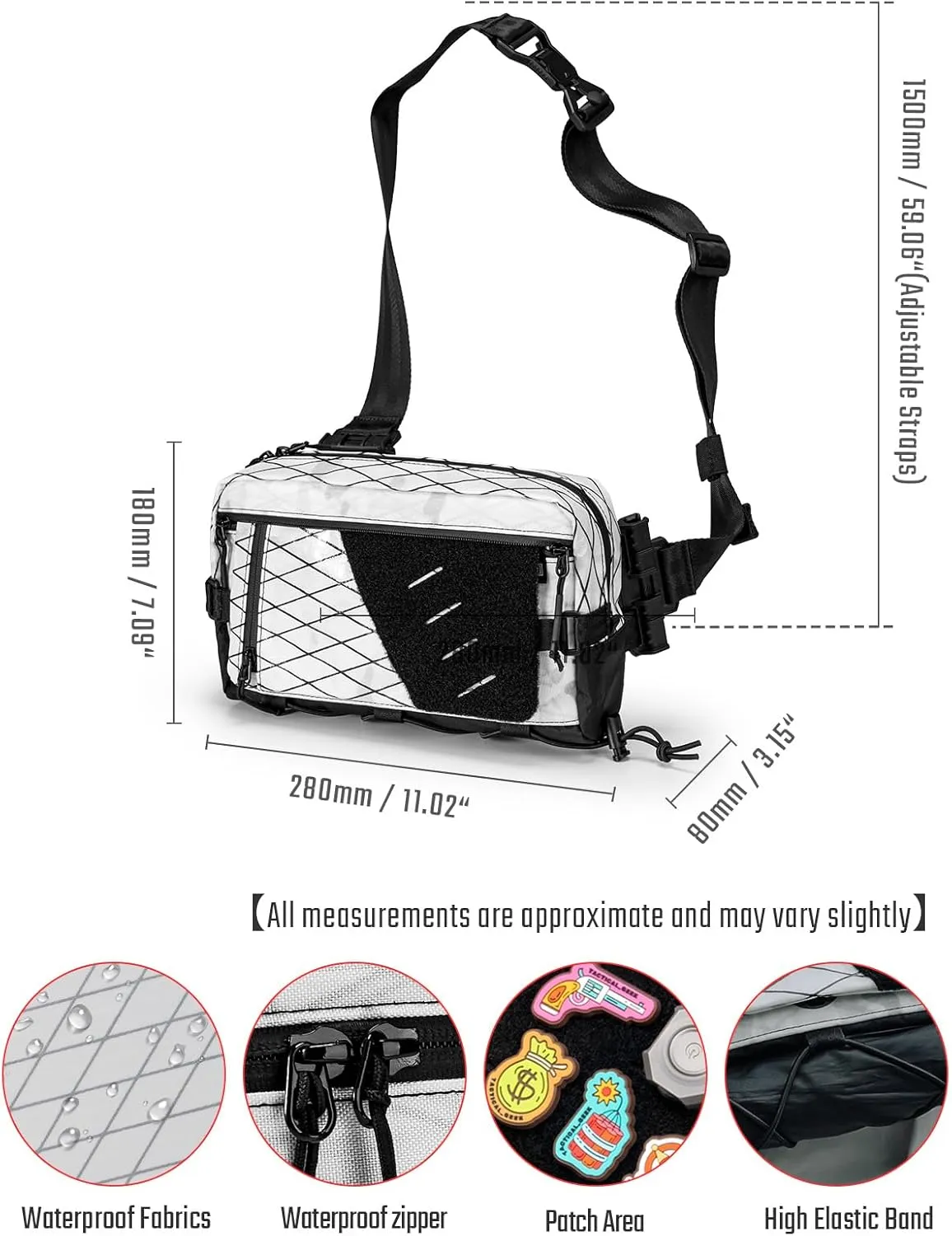 Cache L6 EDC Modular Sling Bag, Lightweight Crossbody Shoulder Bag, Travel Chest Bag, One Strap Backpack for Daily Carry, Casual Travel and Outdoor Sports X-PAC Multicam Alpine