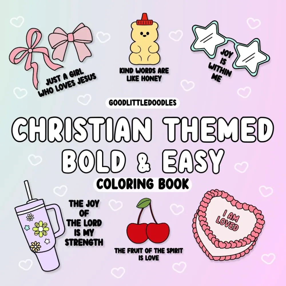 Christian Themed Bold and Easy Coloring Book: Bold and Easy Coloring Paperback  July 27, 2024