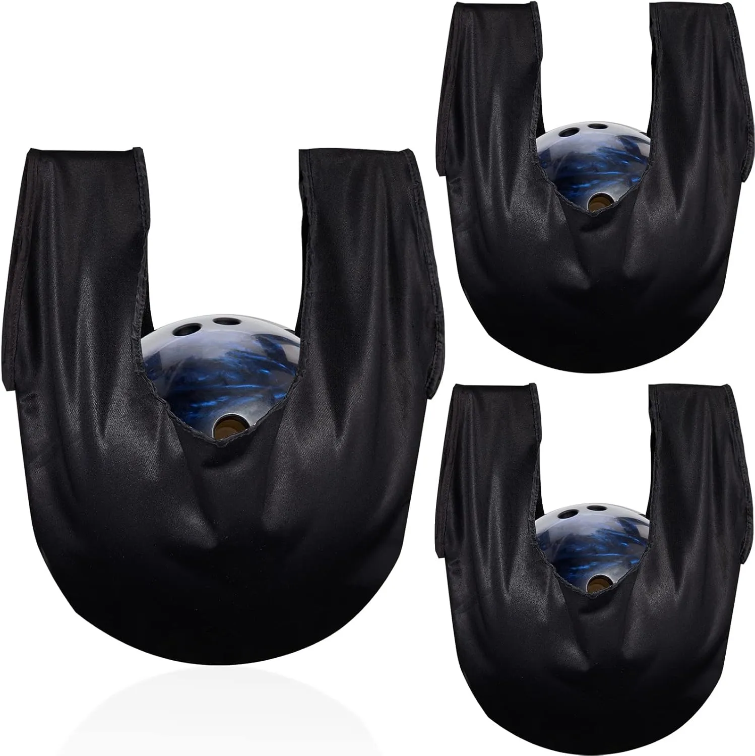 Civaner 3 Pack Bowling Ball Seesaw Washable Black Cleaning Giant Bowling Ball Towel See Saw Polisher Polisher Bag
