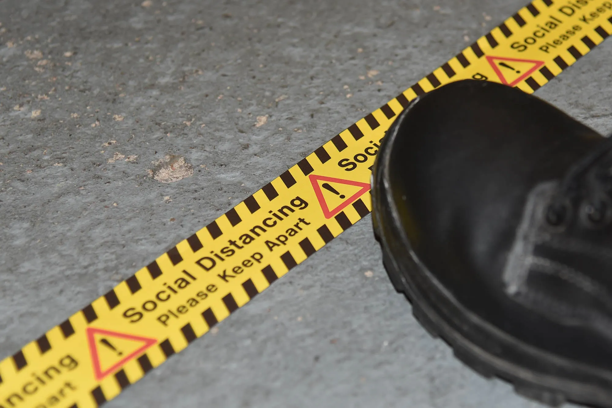 CLEARANCE - Social Distancing Keep Apart Black & Yellow Floortape