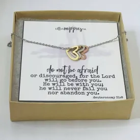 Deuteronomy 31:8 Necklace: Gold