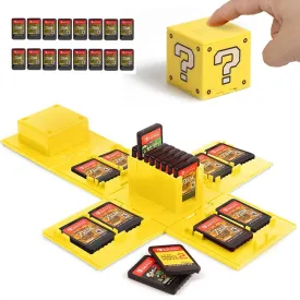 doepeBAE Games Storage Case Compatible for Nintendo Switch - Video Game Card Holde Protective Storage System Game Card Organizer Travel Container Box Hard Shell with 16 Game Card Slots (Q Yellow 16)
