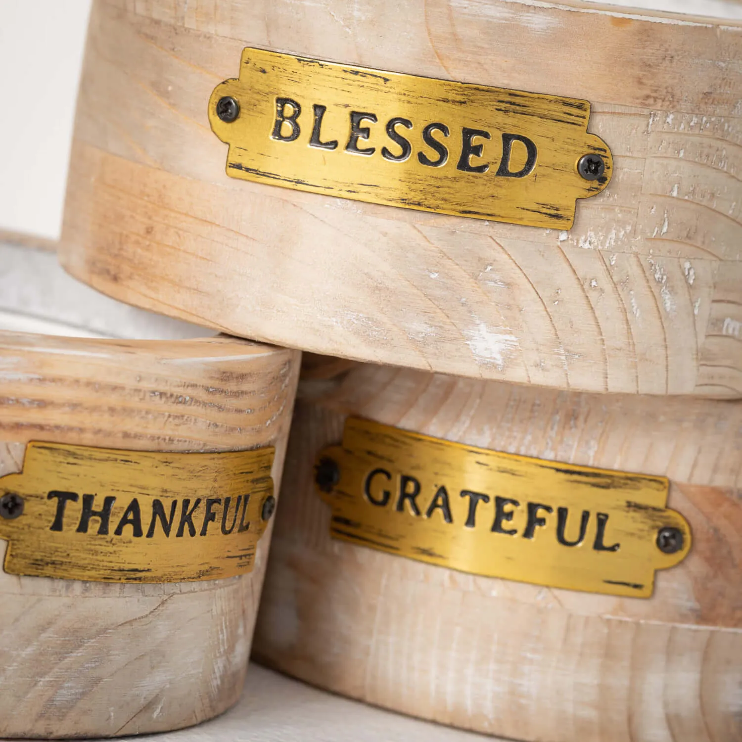 Fall Wood Pillar Holder Set