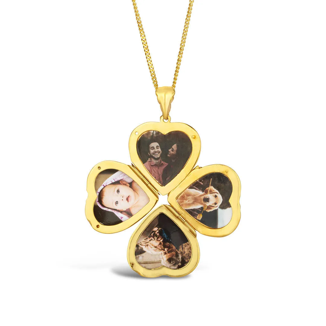 Four Picture Heart Locket | Gold