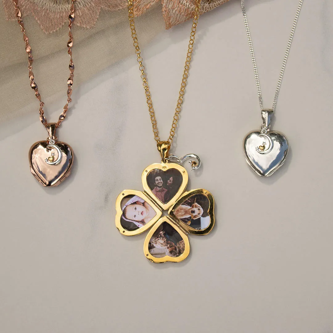 Four Picture Heart Locket | Gold