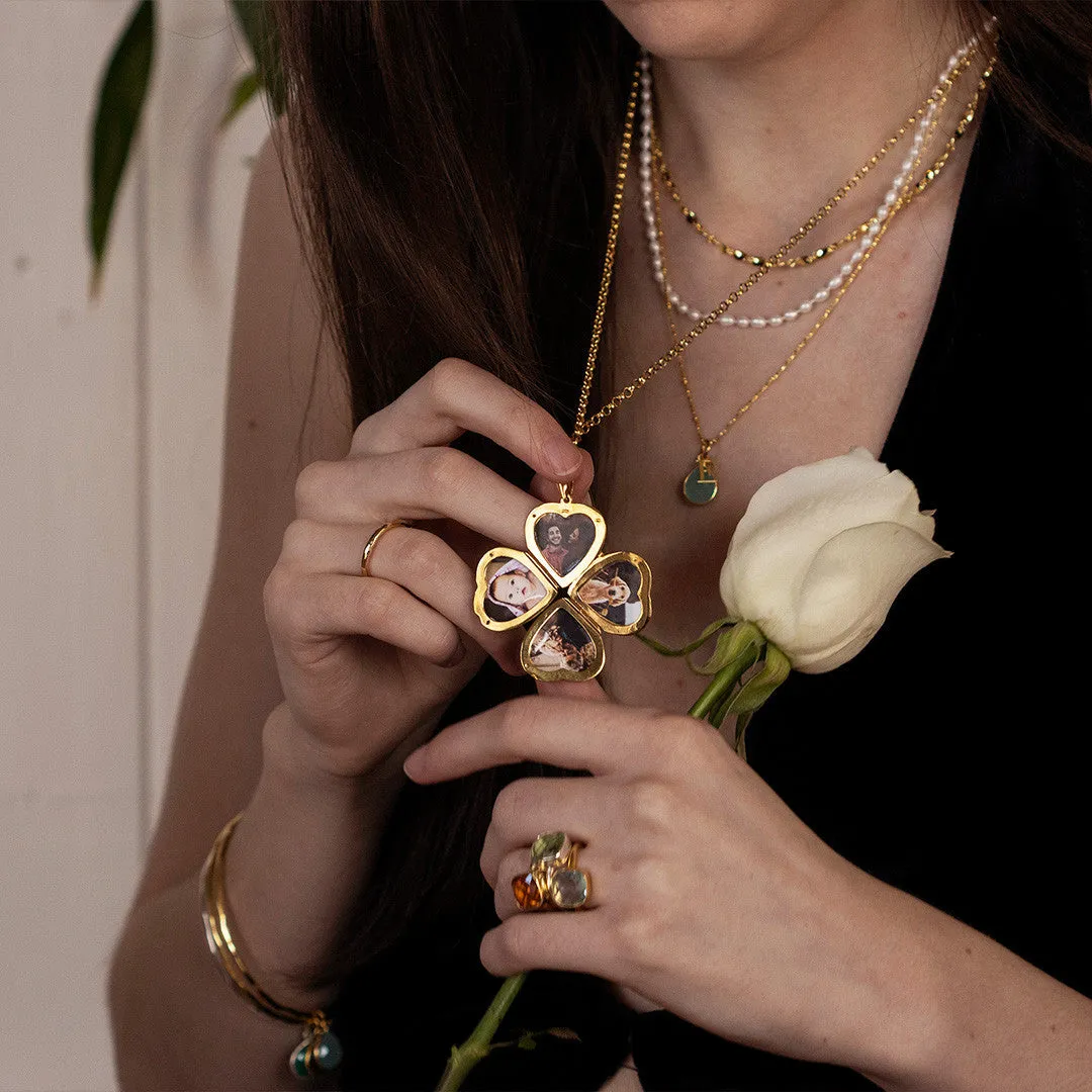Four Picture Heart Locket | Gold
