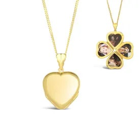 Four Picture Heart Locket | Gold