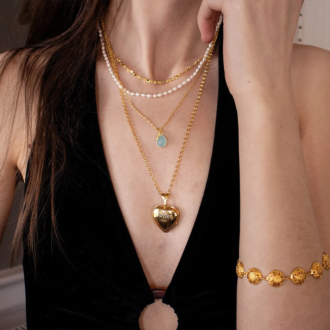 Four Picture Heart Locket | Gold