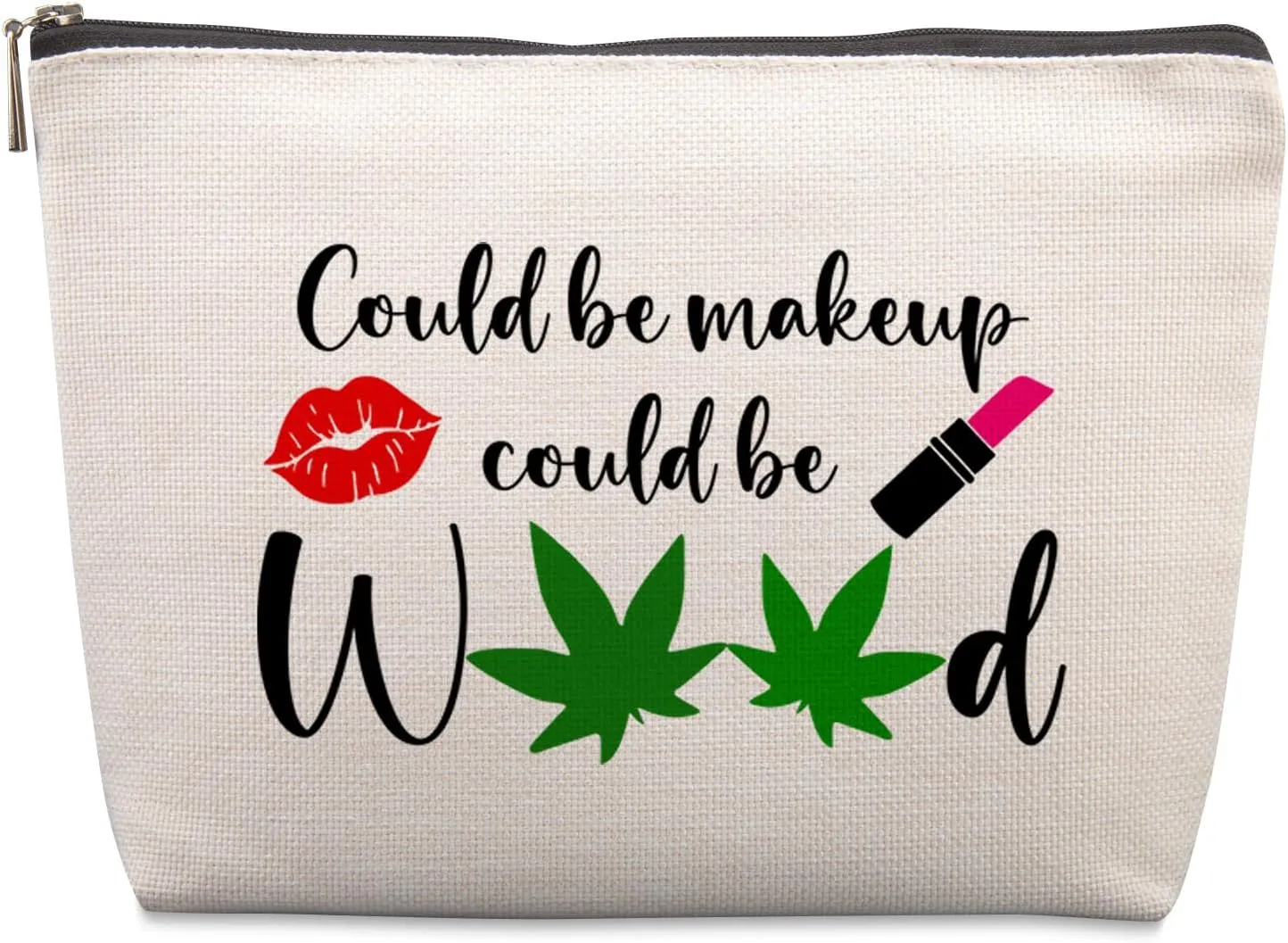 Fun Birthday Gifts for Women, Farewell & Friendship Gifts - Cosmetic Bag with Funny Leaf Design