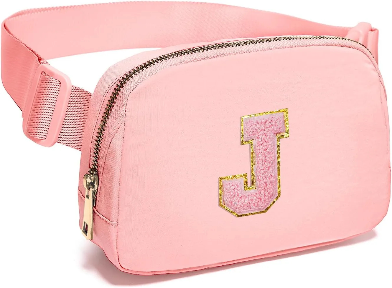 Gitus Customizable Gifts for Girls Age 6-8 8-10 Belt Bag Fanny Pack with Initial for Girls Birthday Gifts for Teenager Girls Teen Girl Gifts Trendy Stuff Light Pink-J