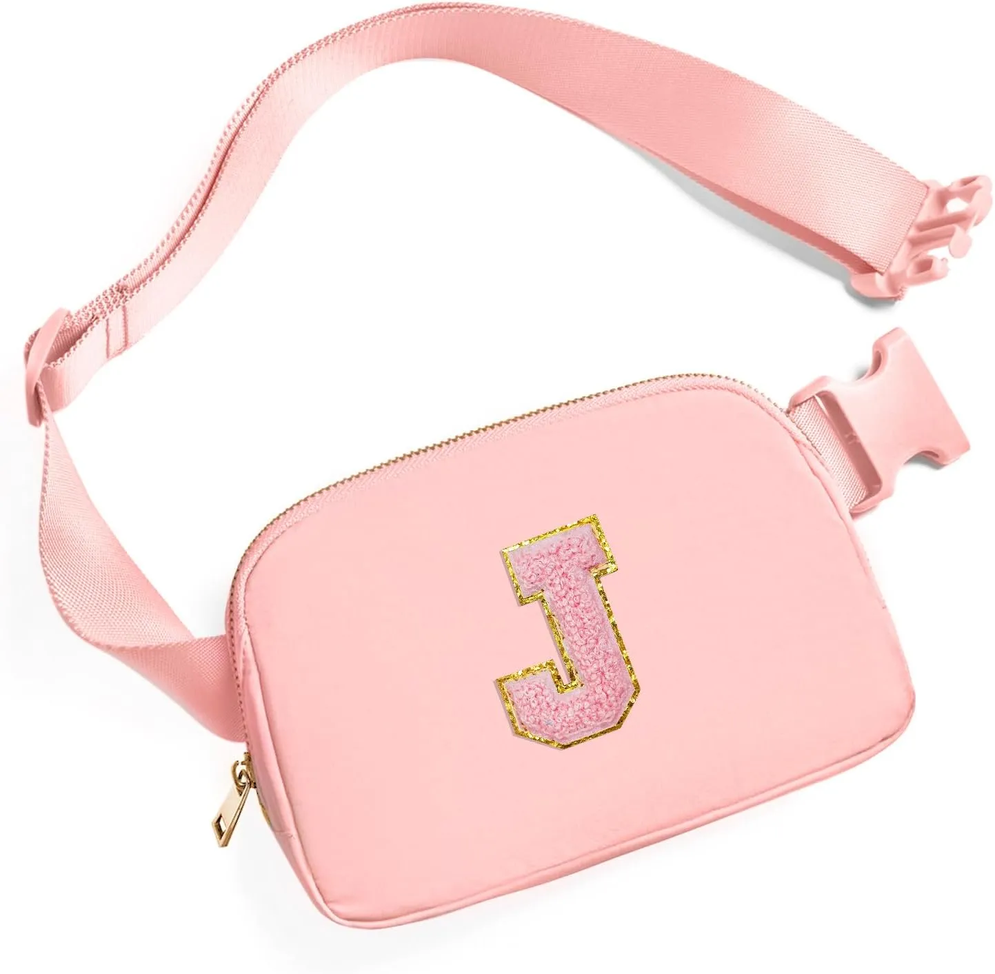 Gitus Customizable Gifts for Girls Age 6-8 8-10 Belt Bag Fanny Pack with Initial for Girls Birthday Gifts for Teenager Girls Teen Girl Gifts Trendy Stuff Light Pink-J