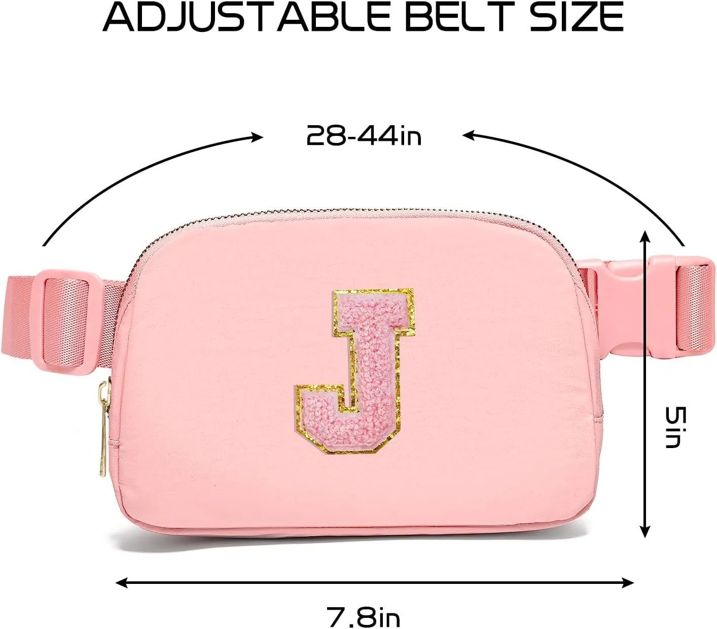 Gitus Customizable Gifts for Girls Age 6-8 8-10 Belt Bag Fanny Pack with Initial for Girls Birthday Gifts for Teenager Girls Teen Girl Gifts Trendy Stuff Light Pink-J