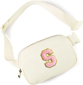 Gitus Personalized Gifts Birthday Gifts for Girls Fanny Pack Cross Body Bags with Initial Letter Preppy Stuff Gifts for Her Girlfriend Wife Sister Friends Mom (Ivory-S)