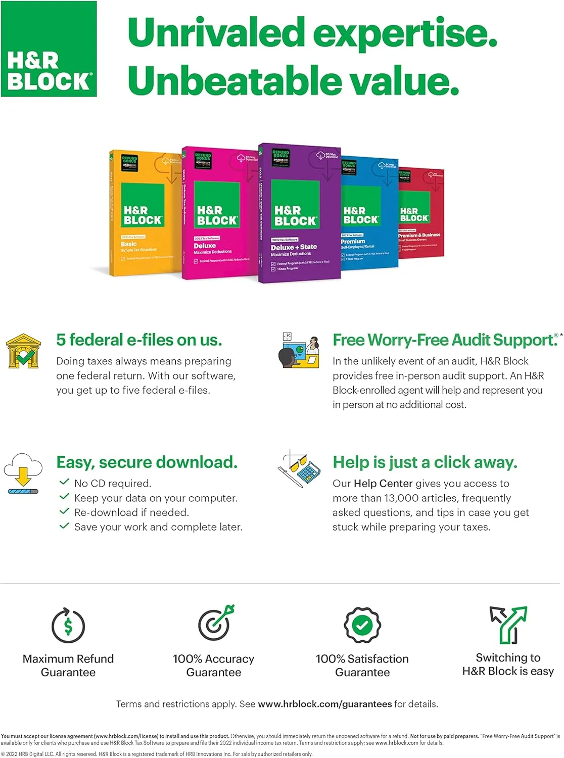 H&R Block Tax Software Deluxe   State 2022 with Refund Bonus Offer (Amazon Exclusive) [Mac Download] (Old Version)