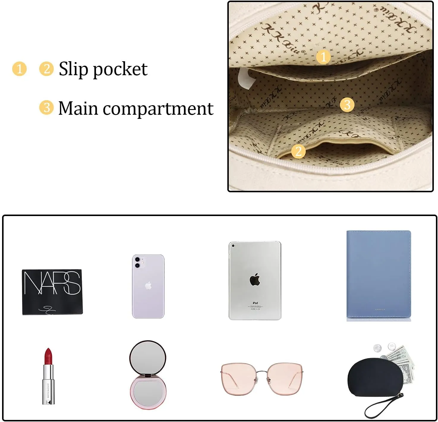 KKXIU Fashion Small Synthetic Leather Backpack Purse For Women and Ladies with Tassel (beige)