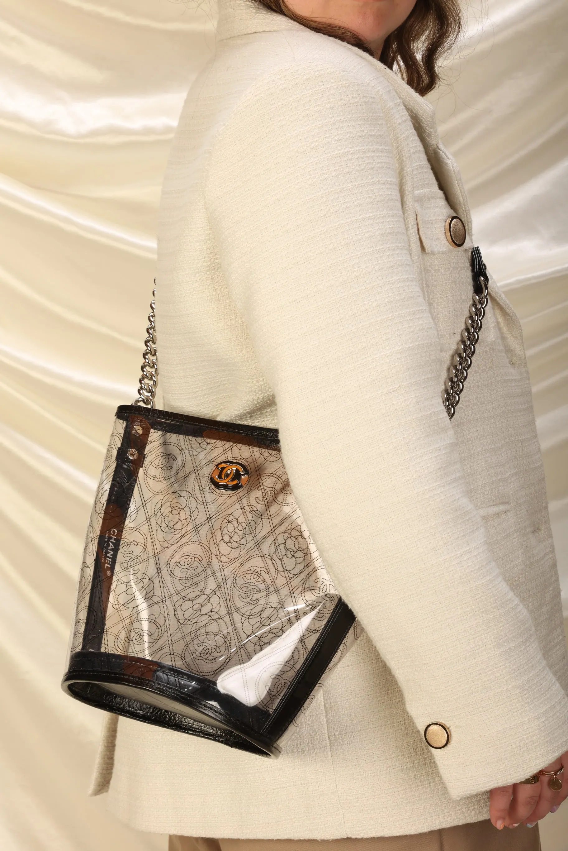 Limited Edition CL Patent 2018 Camellia Bucket Bag