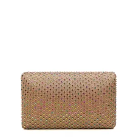 Linen Fishnet Crystal Clutch Linen Fishnet Crystal Clutch