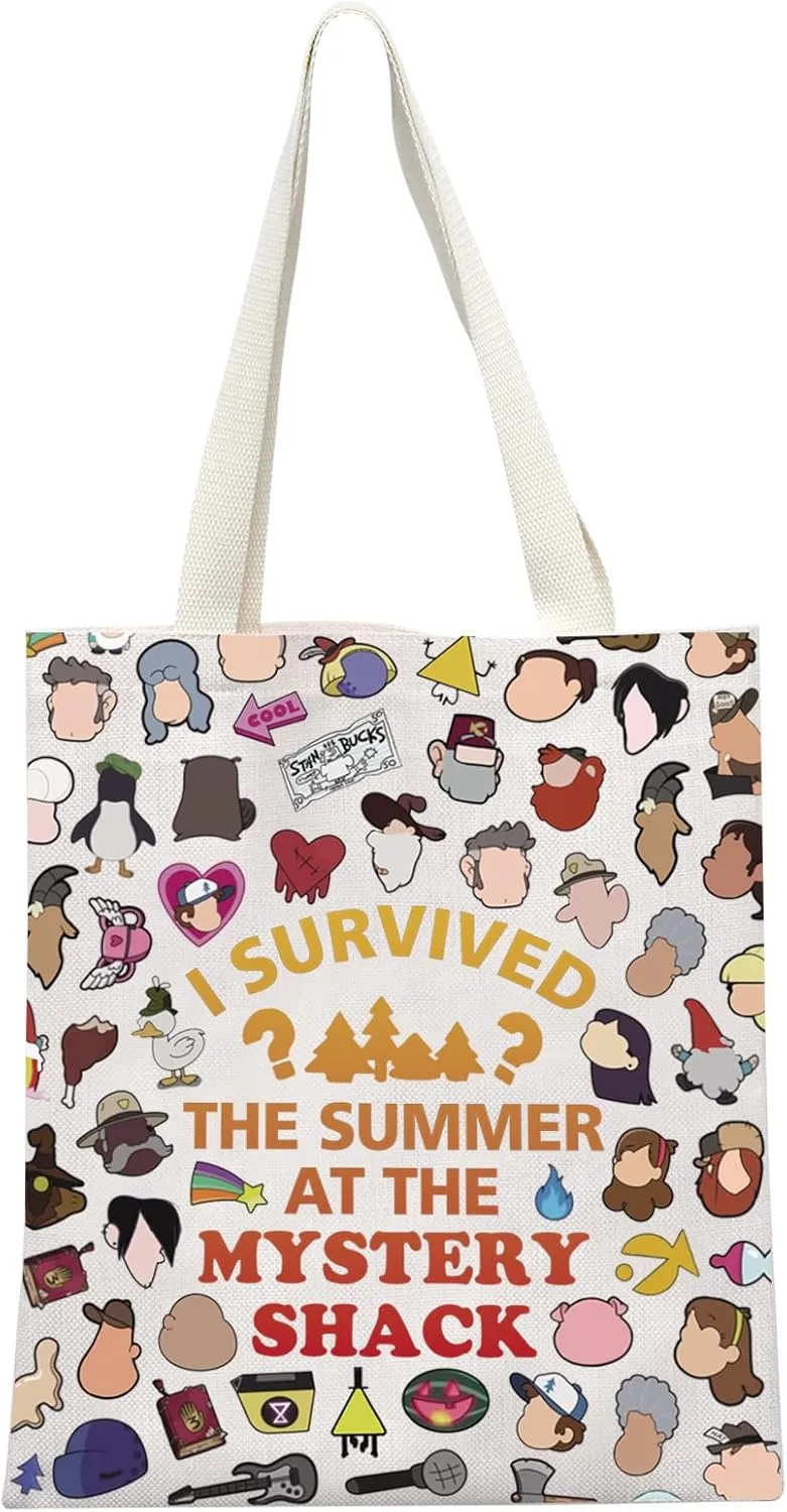 MEIKIUP Mystery Shack Shoulder Bag Cartoon TV Series Inspired Gift I Survived the Summer at the Mystery Shack Crossbody Bag