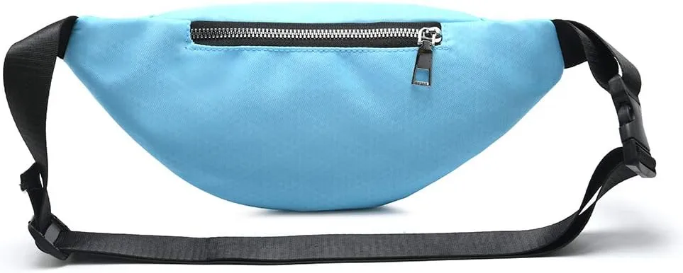 MOCE Waist Bag Fanny Pack for Men & Women Fashion Water Resistant Hip Bum Bag with Adjustable Belt for Travel Hiking Running Outdoor Sports.(Sky Blue01)