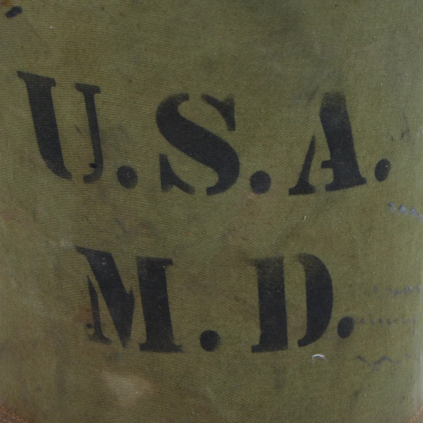 Original U.S. WWII Medical Department Folding Canvas Water Bucket by Handy Folding Pail Co. New York