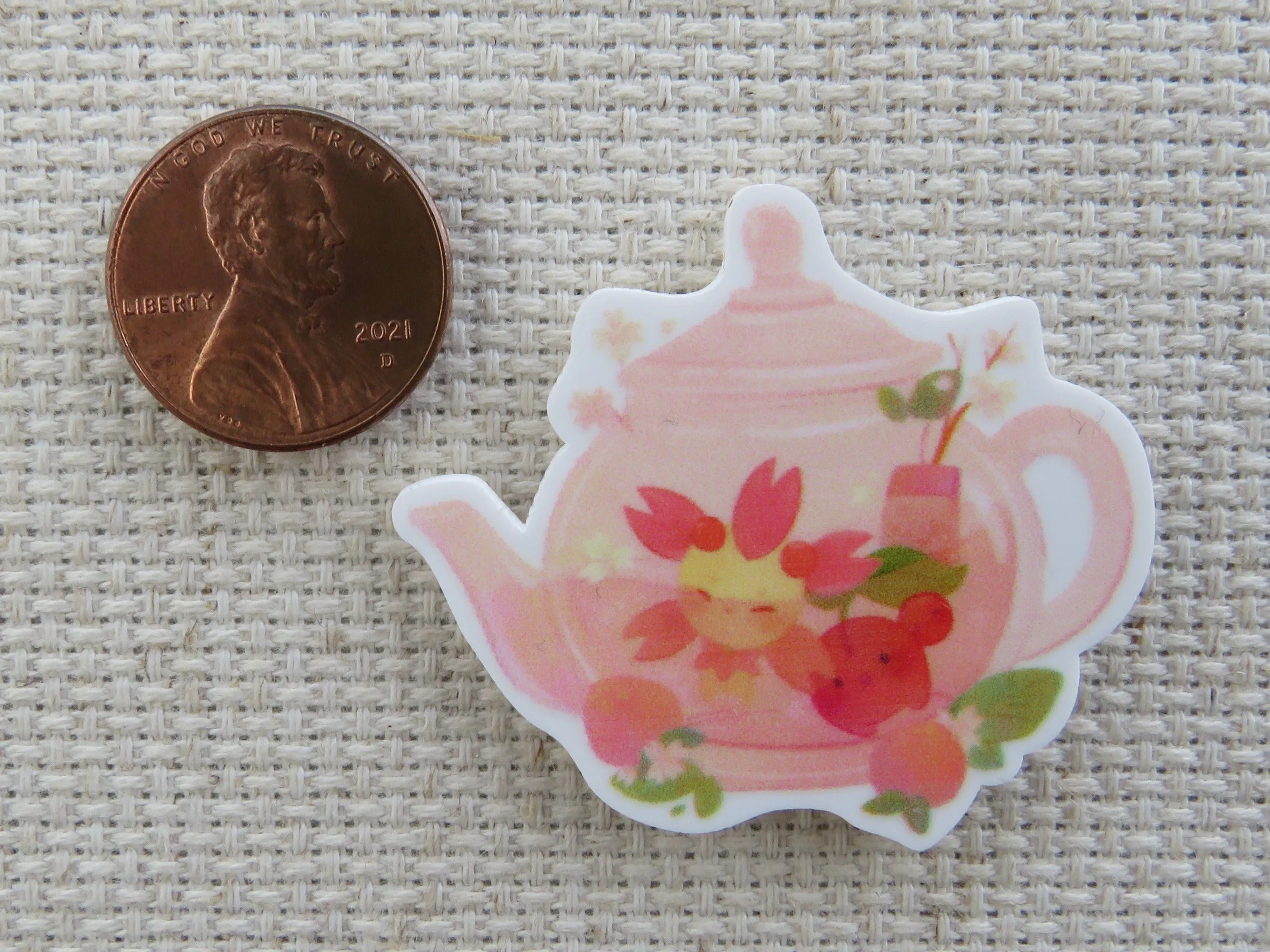Pink Tea Pot Needle Minder, Cover Minder, Magnet LAST ONE!
