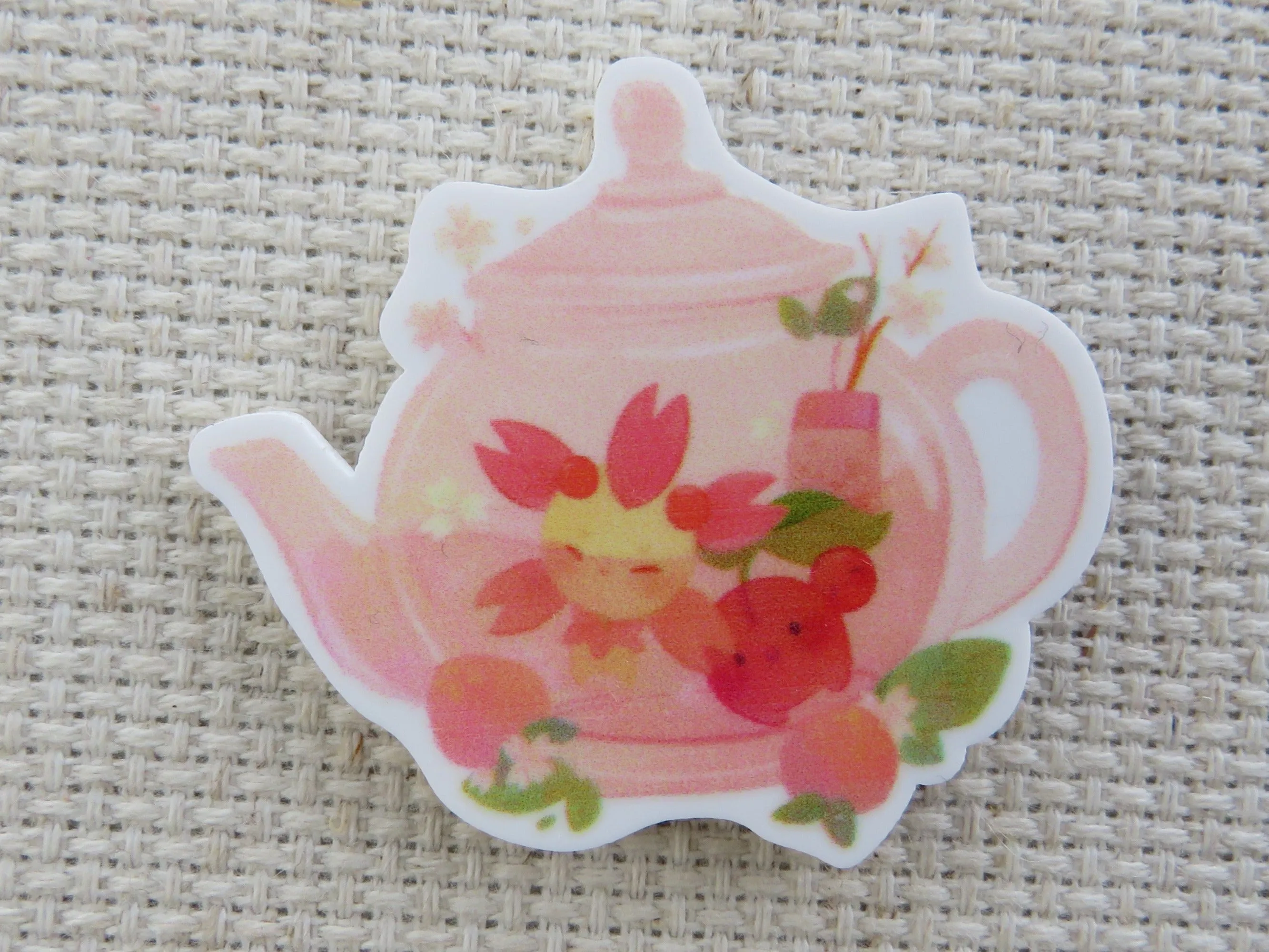 Pink Tea Pot Needle Minder, Cover Minder, Magnet LAST ONE!
