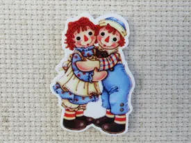 Raggedy Ann and Andy Hugging Needle Minder, Cover Minder, Magnet LAST ONE!