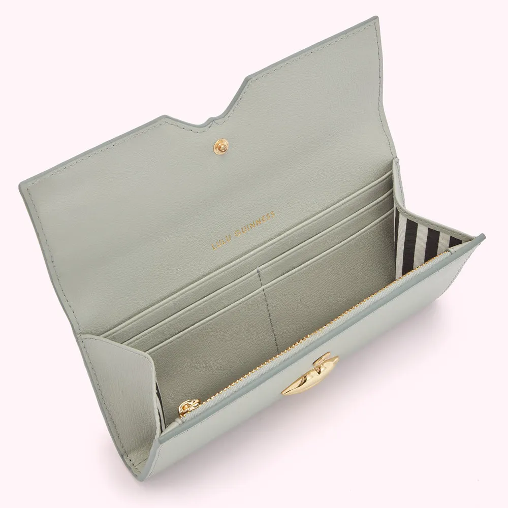 SHAGREEN LEATHER SOLID LIP CORA WALLET