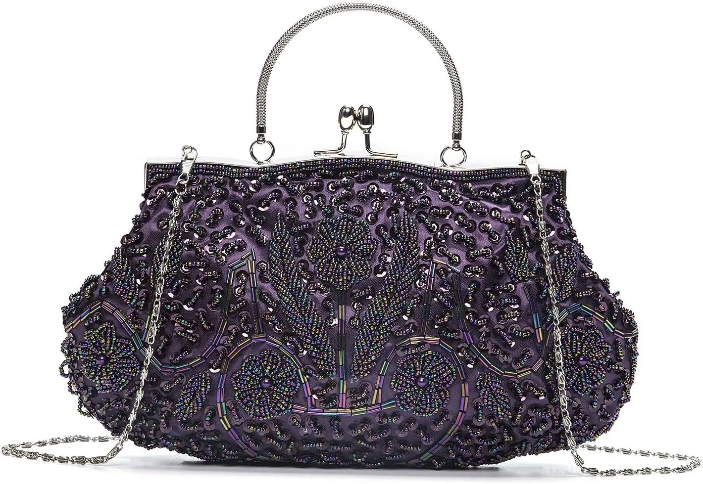 Women's Evening Handbags Vintage Beaded Sequin Design Clutch Purse for Wedding