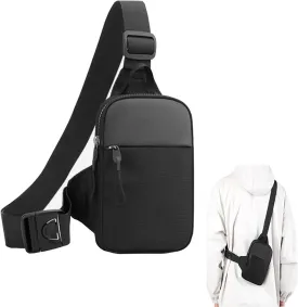 Yamadura Small Sling Crossbody Sling Bag, Chest Bag Backpack Dual Pocket Water Resistant Fanny Pack Running Phone Holder for Men Women Workout Travelling